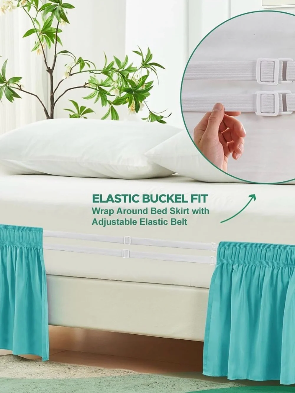 Aqua King Bed Skirt, Biscayne Bay. Elegant Ruffled Design